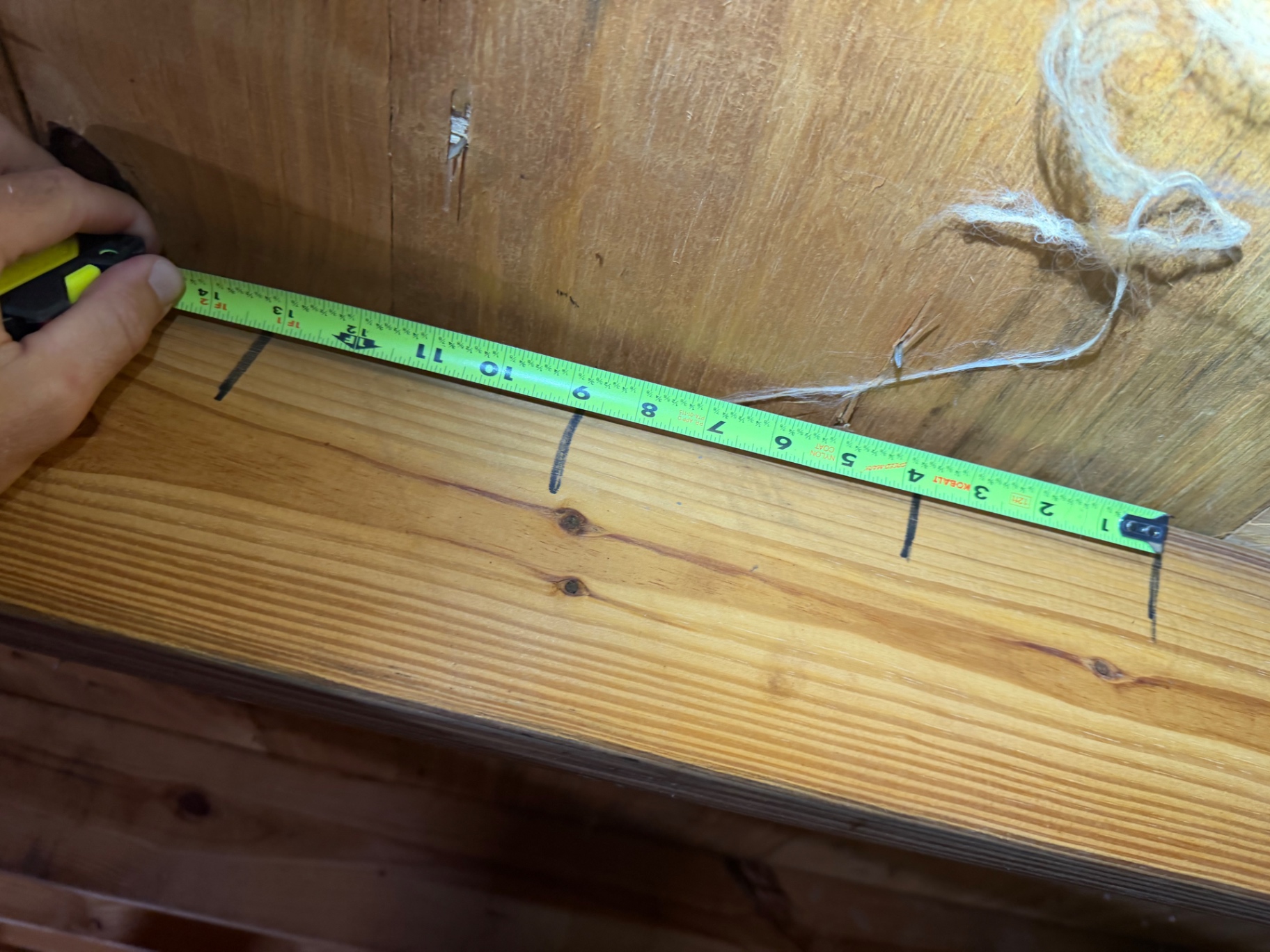 Roof deck nail spacing measurement for wind mitigation
